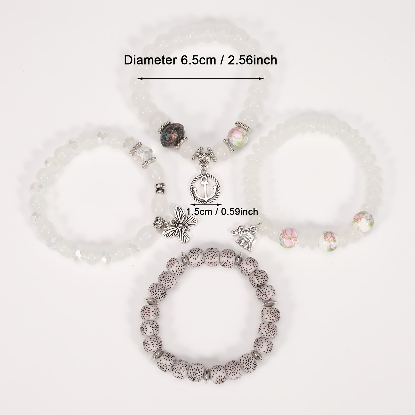 Bohemian Bracelets Set for Women Stackable Stretch Multilayer Beads Bracelet