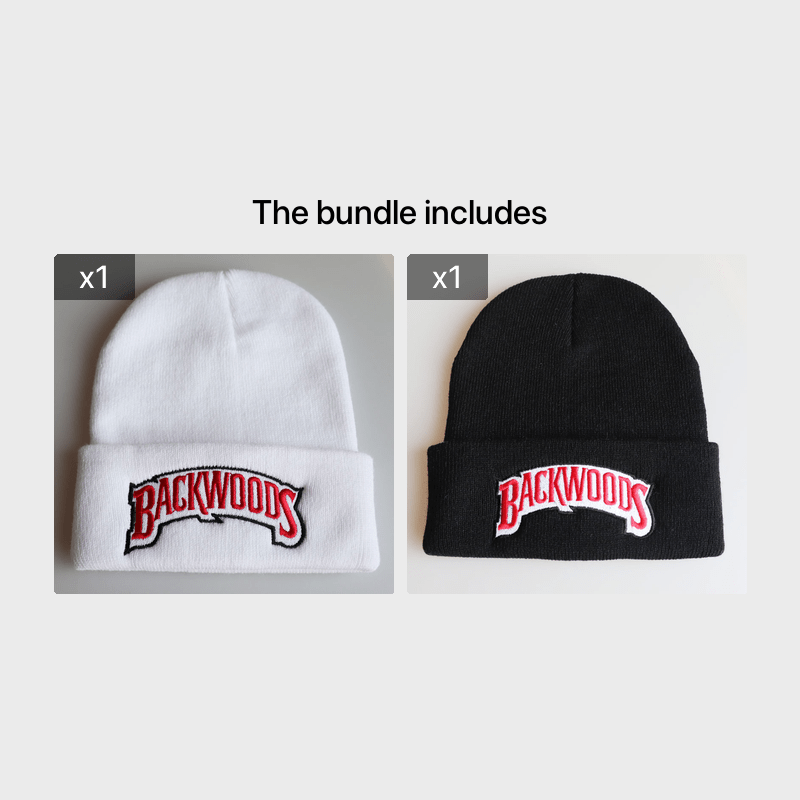 1pc "BACKWOODS" Knitted Hat Thermal Cap For Men - Warm & Cozy - Wool Blend - Perfect for Winter & Outdoor Activities - Ideal Gift for Him