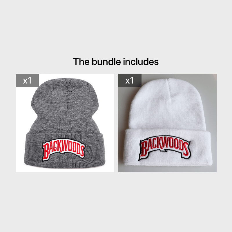1pc "BACKWOODS" Knitted Hat Thermal Cap For Men - Warm & Cozy - Wool Blend - Perfect for Winter & Outdoor Activities - Ideal Gift for Him