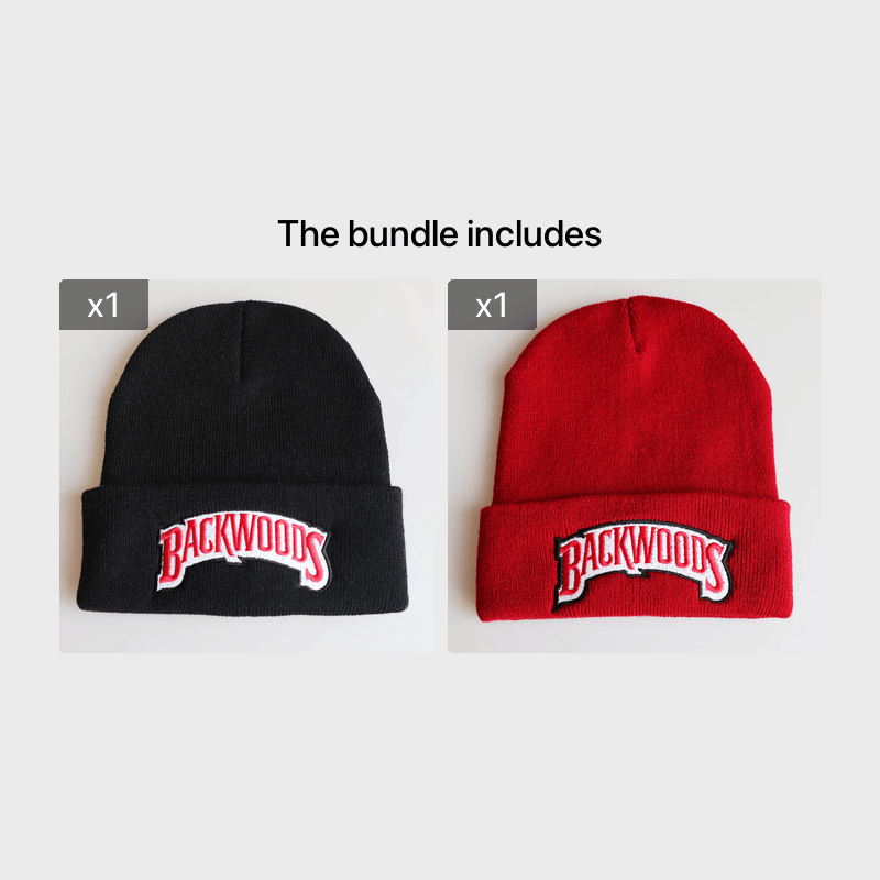 1pc "BACKWOODS" Knitted Hat Thermal Cap For Men - Warm & Cozy - Wool Blend - Perfect for Winter & Outdoor Activities - Ideal Gift for Him