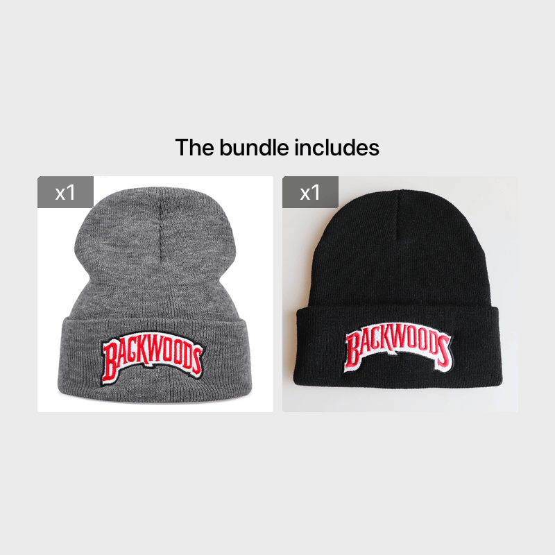 1pc "BACKWOODS" Knitted Hat Thermal Cap For Men - Warm & Cozy - Wool Blend - Perfect for Winter & Outdoor Activities - Ideal Gift for Him