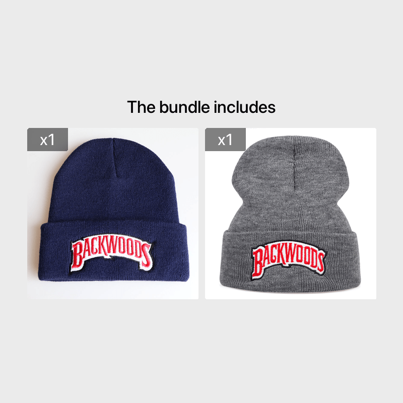 1pc "BACKWOODS" Knitted Hat Thermal Cap For Men - Warm & Cozy - Wool Blend - Perfect for Winter & Outdoor Activities - Ideal Gift for Him