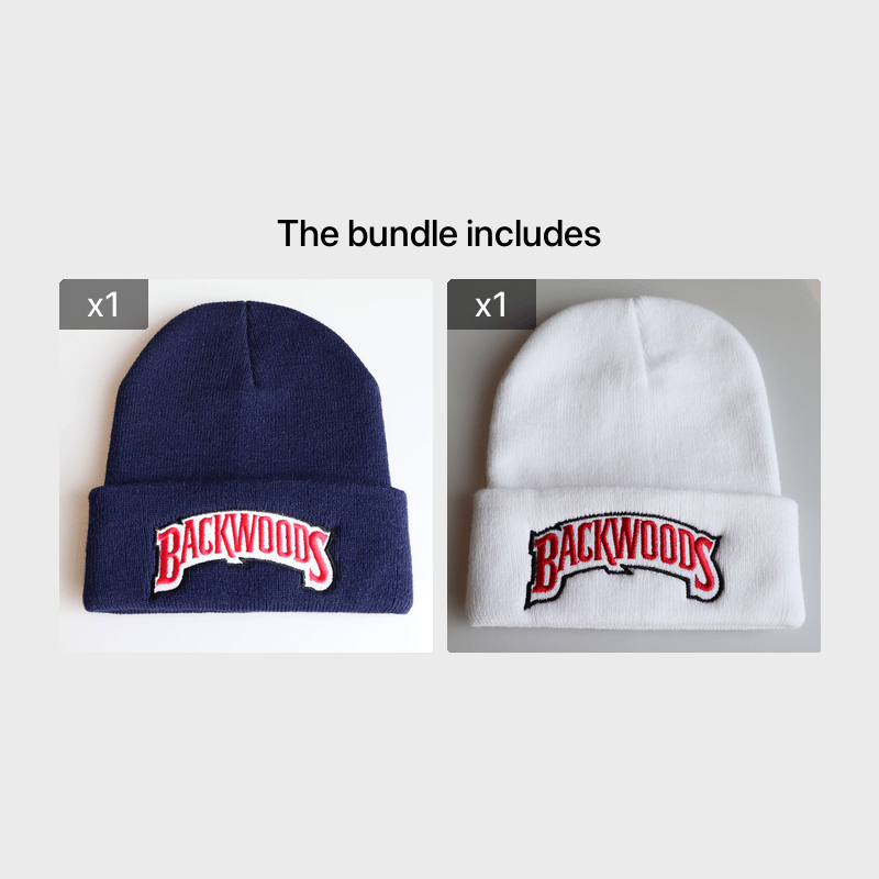 1pc "BACKWOODS" Knitted Hat Thermal Cap For Men - Warm & Cozy - Wool Blend - Perfect for Winter & Outdoor Activities - Ideal Gift for Him