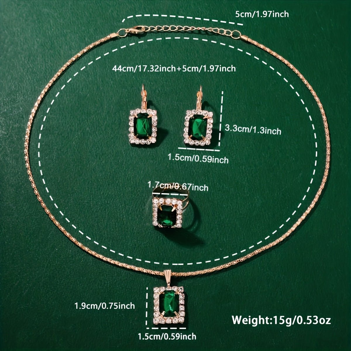 womens jewelryDRW'S1048765pcs Elegant Women's Fashion Quartz Square Watch + New Square Shiny Necklace, Ring, Earrings Jewelry Set, Birthday, Christmas, New Year, Gift for Friends, Suitable for Daily Wear.