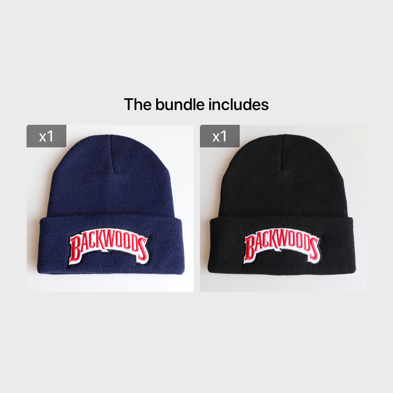 1pc "BACKWOODS" Knitted Hat Thermal Cap For Men - Warm & Cozy - Wool Blend - Perfect for Winter & Outdoor Activities - Ideal Gift for Him