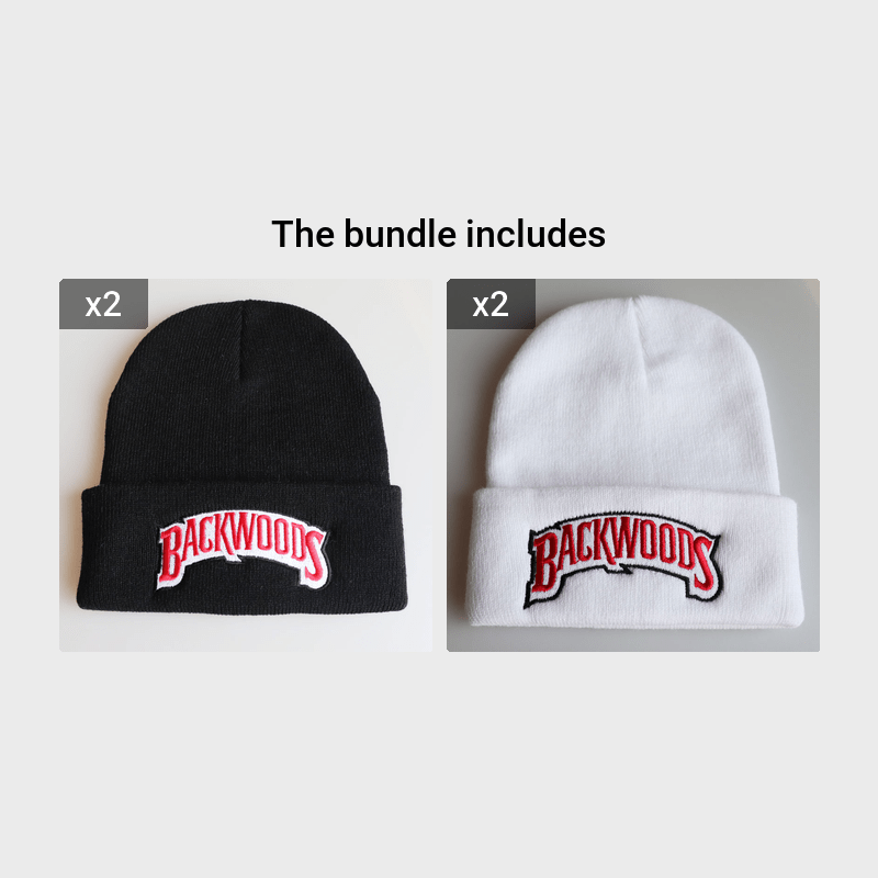 1pc "BACKWOODS" Knitted Hat Thermal Cap For Men - Warm & Cozy - Wool Blend - Perfect for Winter & Outdoor Activities - Ideal Gift for Him