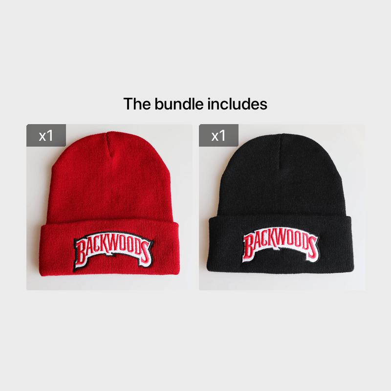 1pc "BACKWOODS" Knitted Hat Thermal Cap For Men - Warm & Cozy - Wool Blend - Perfect for Winter & Outdoor Activities - Ideal Gift for Him