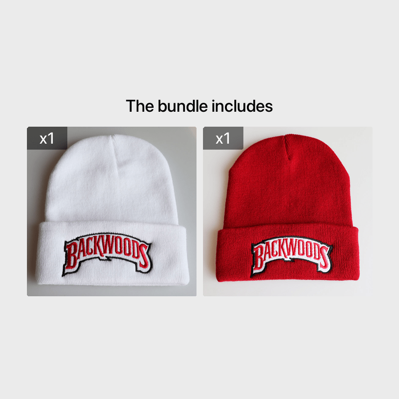 1pc "BACKWOODS" Knitted Hat Thermal Cap For Men - Warm & Cozy - Wool Blend - Perfect for Winter & Outdoor Activities - Ideal Gift for Him