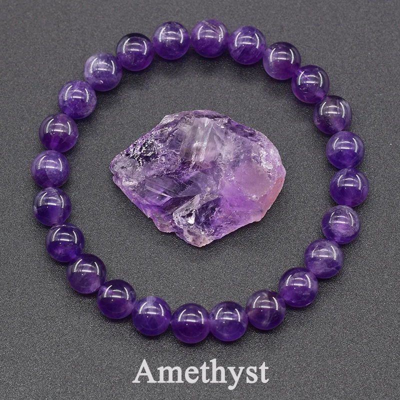 Fluorite Bracelet with Natural Stones 6 8 10mm Beads Charm Jewelry for Women Amethyst Crystal Agates Beads Energy Healing Bangle