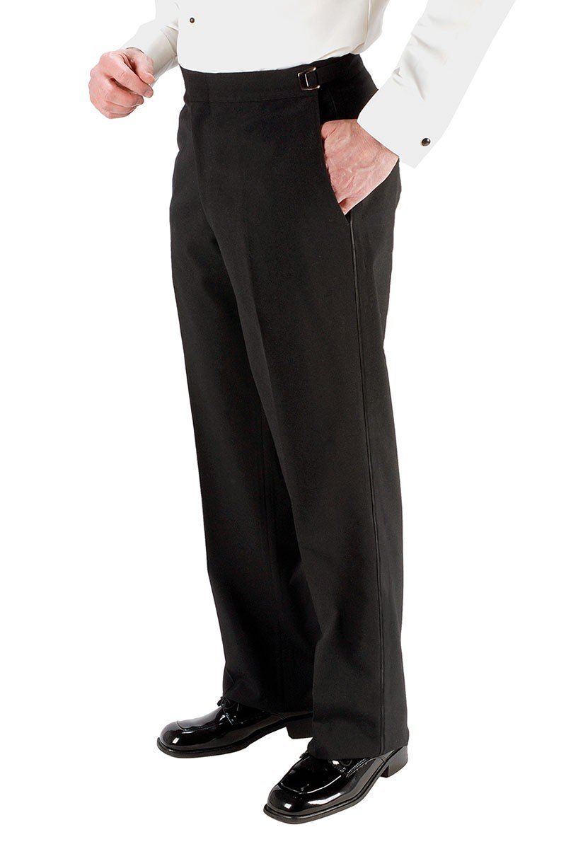 Mens PantsDRW'STUX-114230716252304413"Anthony" Black Vitale Barberis Italian Wool Tuxedo Pants