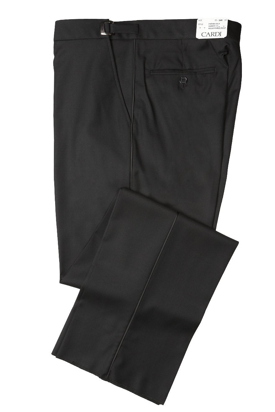 Mens PantsDRW'STUX-114230716252304413"Anthony" Black Vitale Barberis Italian Wool Tuxedo Pants