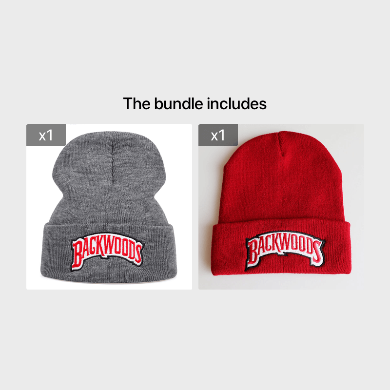1pc "BACKWOODS" Knitted Hat Thermal Cap For Men - Warm & Cozy - Wool Blend - Perfect for Winter & Outdoor Activities - Ideal Gift for Him