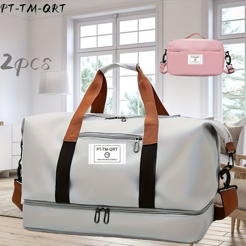 travel bagsDRW'S48991875Dry And Wet Separation Large Capacity Travel Bag, Casual Outdoor Travel Tote, Women's Fitness Yoga Bag, Weekend Tote Overnight Bag