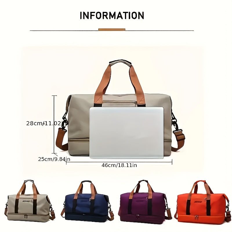 travel bagsDRW'S3002Dry And Wet Separation Large Capacity Travel Bag, Casual Outdoor Travel Tote, Women's Fitness Yoga Bag, Weekend Tote Overnight Bag