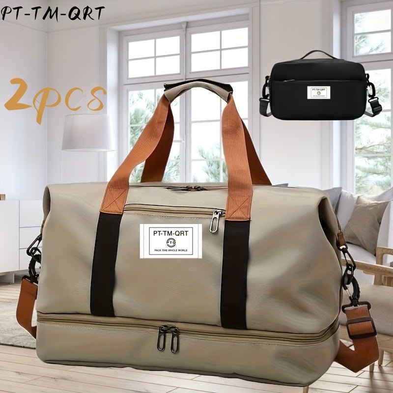 travel bagsDRW'S56686902Dry And Wet Separation Large Capacity Travel Bag, Casual Outdoor Travel Tote, Women's Fitness Yoga Bag, Weekend Tote Overnight Bag