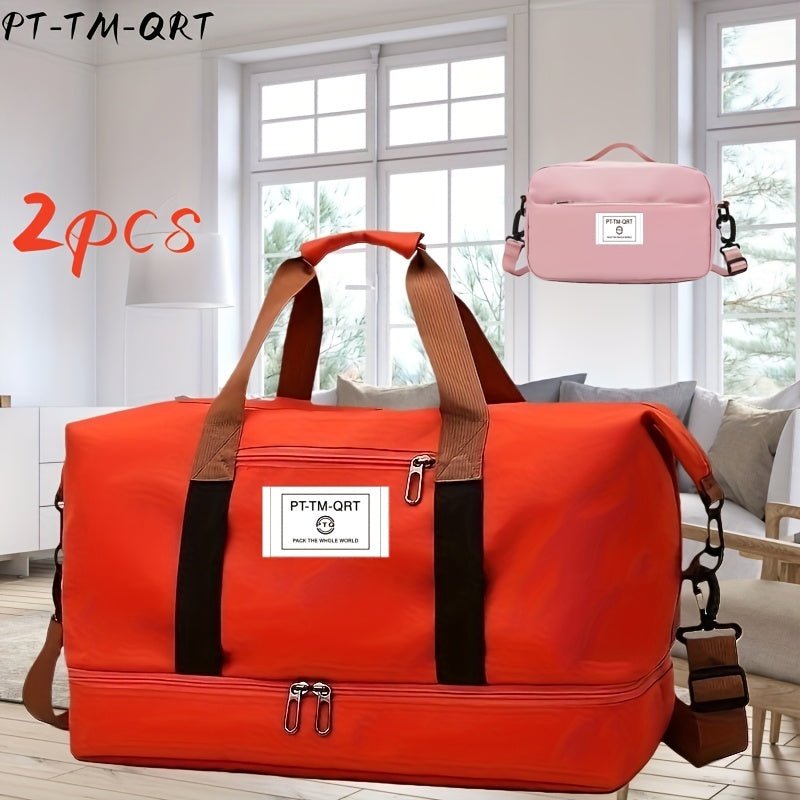 travel bagsDRW'S26102034Dry And Wet Separation Large Capacity Travel Bag, Casual Outdoor Travel Tote, Women's Fitness Yoga Bag, Weekend Tote Overnight Bag