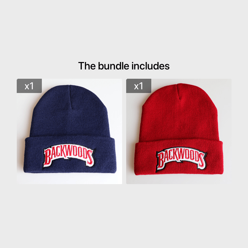 1pc "BACKWOODS" Knitted Hat Thermal Cap For Men - Warm & Cozy - Wool Blend - Perfect for Winter & Outdoor Activities - Ideal Gift for Him