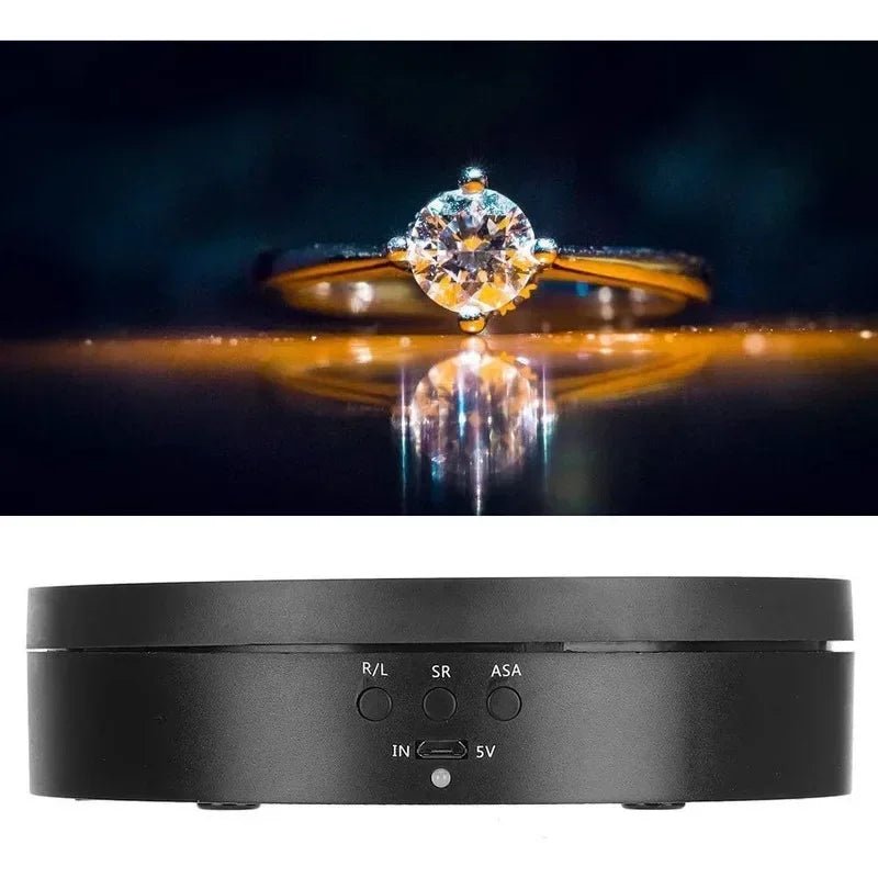 DRW'S14:200004890Electric 360 Degree Rotating Display Stand 3Speed Mirror Turntable Jewelry Stand Battery/USB Power Supply,Photography Shooting