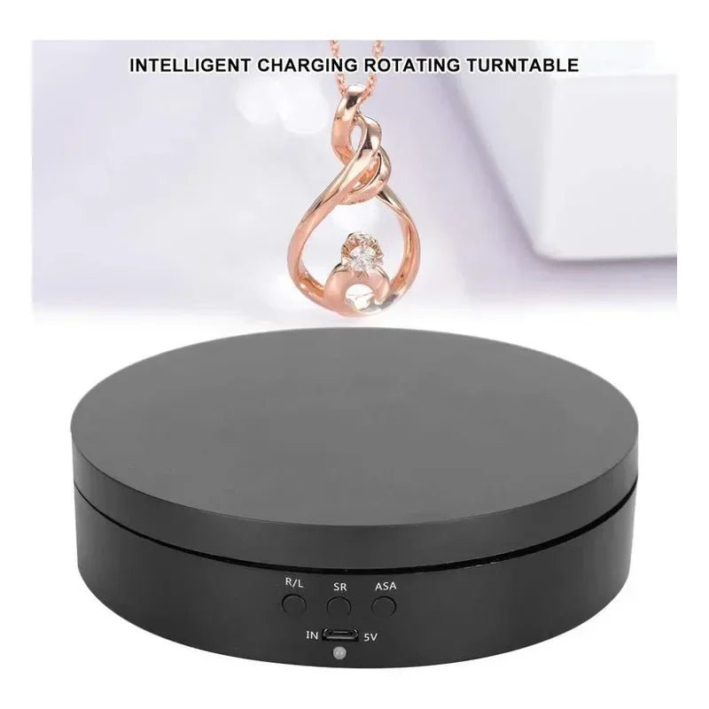 DRW'S14:200004890Electric 360 Degree Rotating Display Stand 3Speed Mirror Turntable Jewelry Stand Battery/USB Power Supply,Photography Shooting