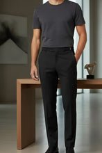 Mens PantsDRW'STUX-113952716252307247"Ethan" Black Super 150's Luxury Viscose Blend Suit Pants