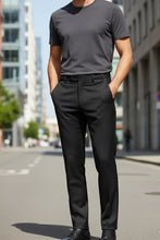 Mens PantsDRW'STUX-113952716252307247"Ethan" Black Super 150's Luxury Viscose Blend Suit Pants