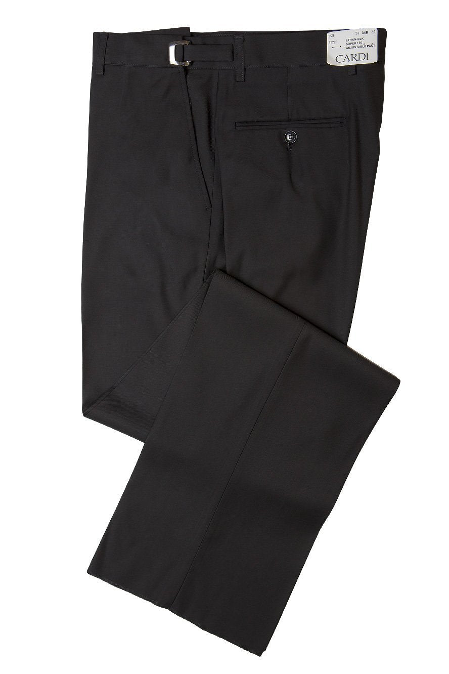 Mens PantsDRW'STUX-113952716252307247"Ethan" Black Super 150's Luxury Viscose Blend Suit Pants
